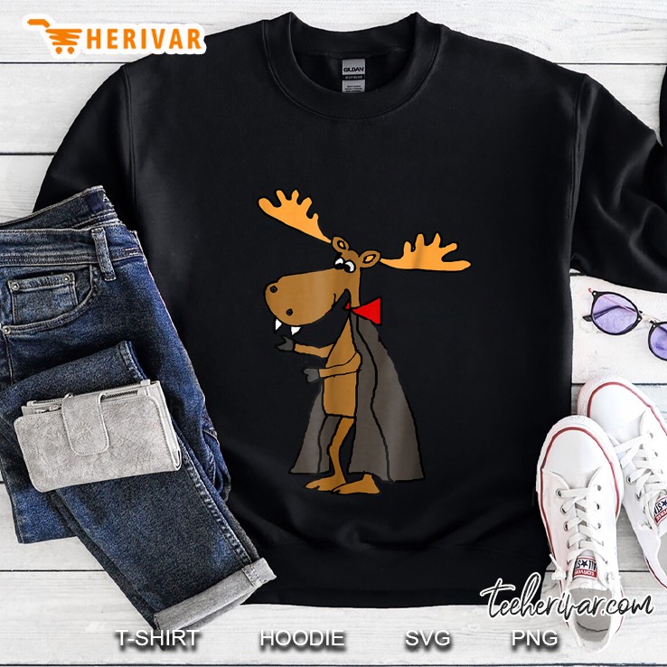 Smilealottees Moose Vampire Sweatshirt