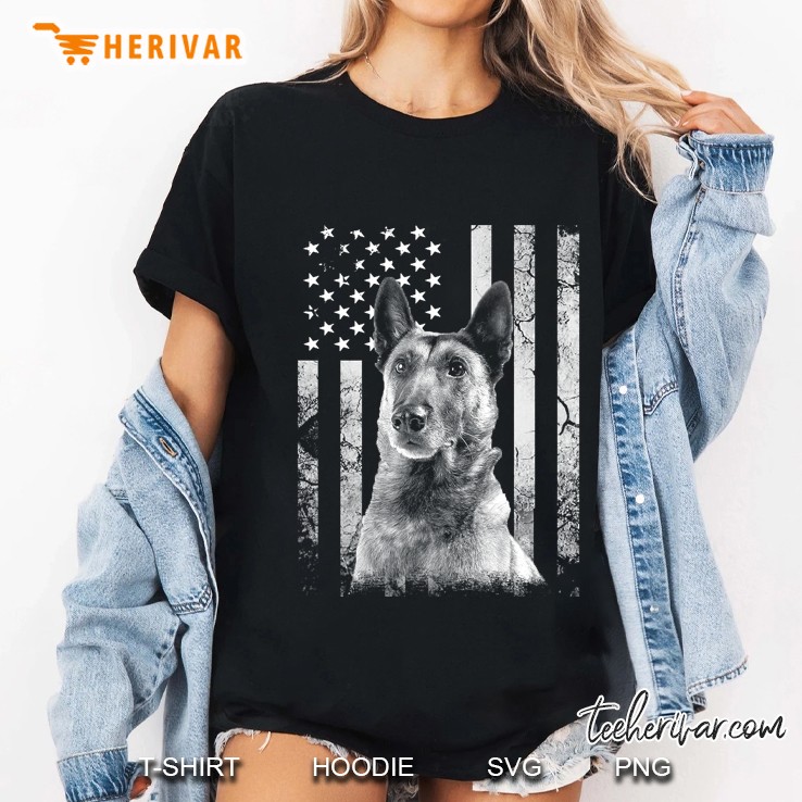 Perfect Belgian Malinois Dog America Dog Usa Flag Patriotic Pullover Hoodie Ladies Tee