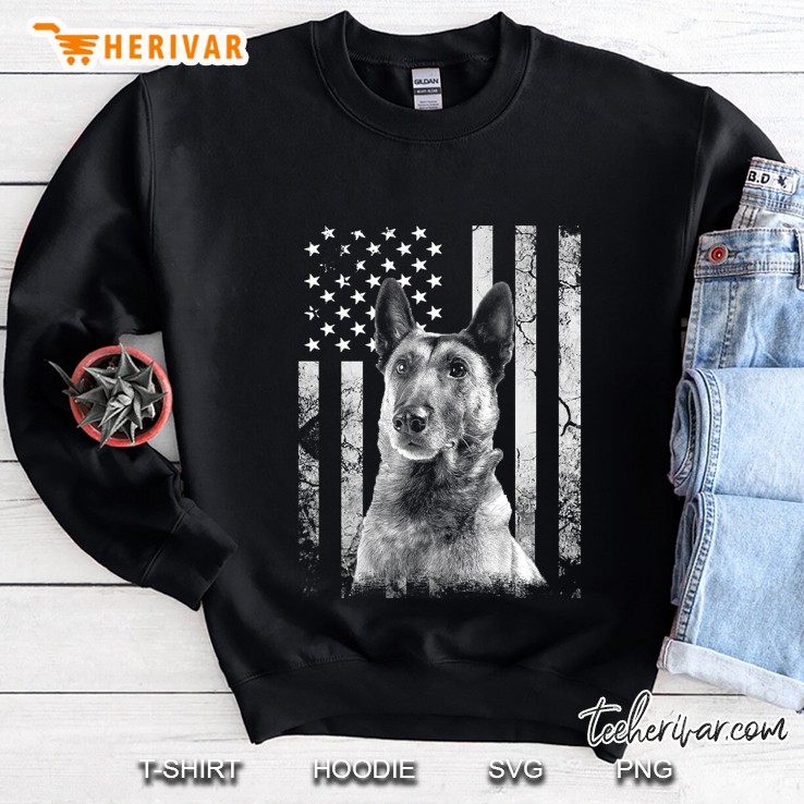 Perfect Belgian Malinois Dog America Dog Usa Flag Patriotic Pullover Hoodie Sweatshirt
