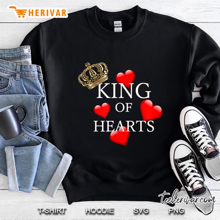 Fathers And Valentines Day King Of Hearts With Crown Sweatshirt
