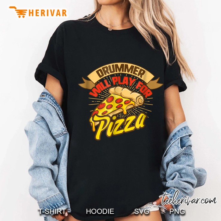 Funny Marching Band S Drummer Play Pizza Practice Ladies Tee