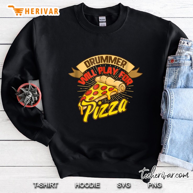 Funny Marching Band S Drummer Play Pizza Practice Sweatshirt