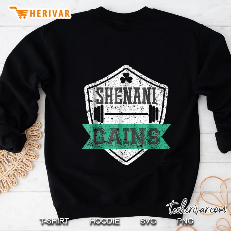 Funny Shenani Gains Workout Fitness Exercise Gift Sweatshirt