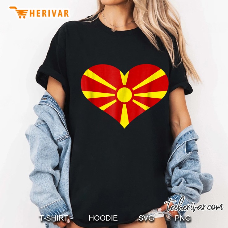 Macedonia Heart Flag Ladies Tee