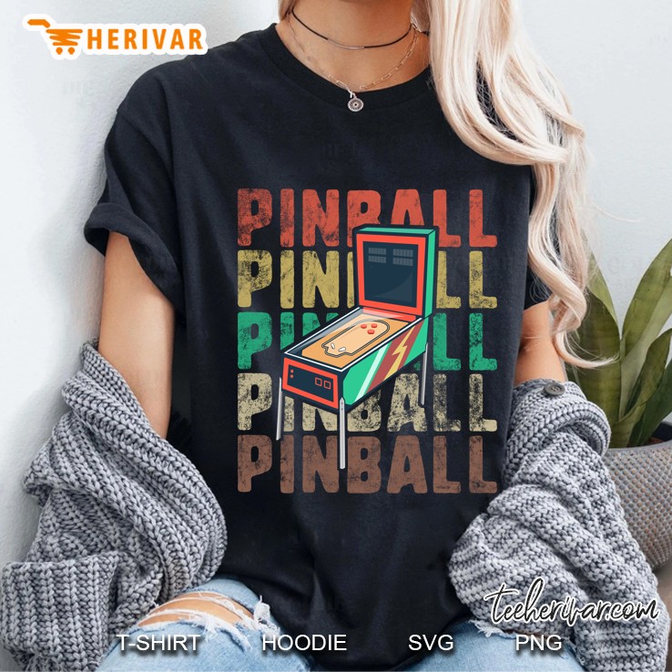 Retro Pinball Hoodie For Men Vintage Arcade 80S Ladies Tee