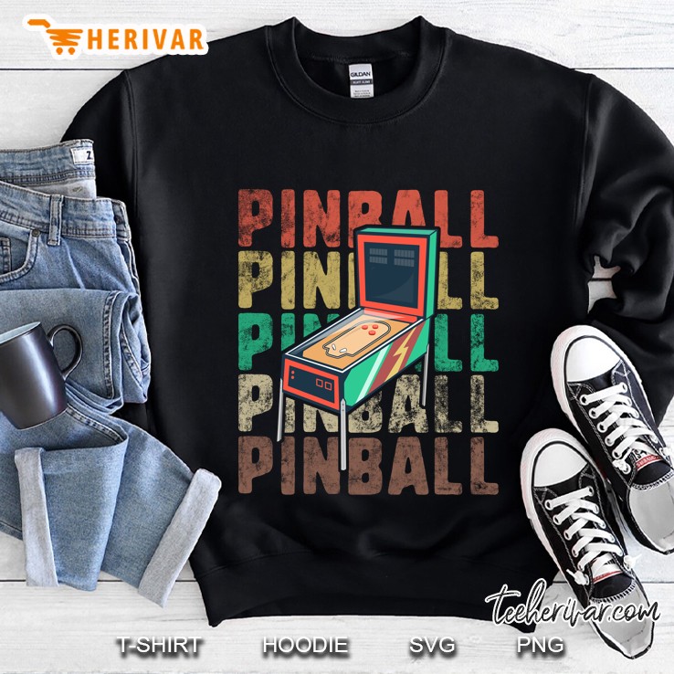 Retro Pinball Hoodie For Men Vintage Arcade 80S Sweatshirt