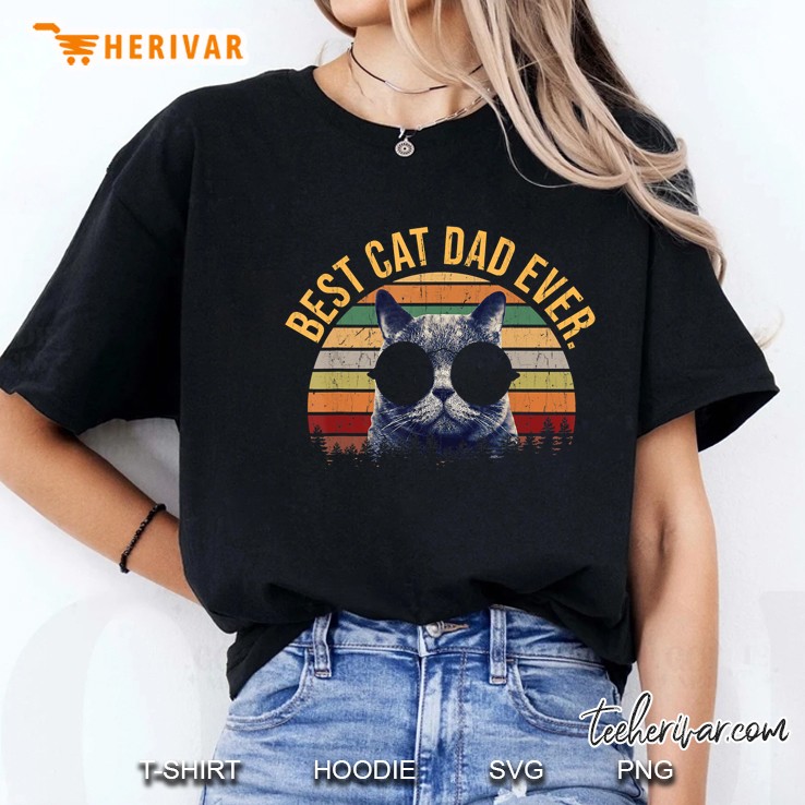 Best Cat Dad Ever Cool Cats Lovers Daddy Fathers Day Gifts Ladies Tee