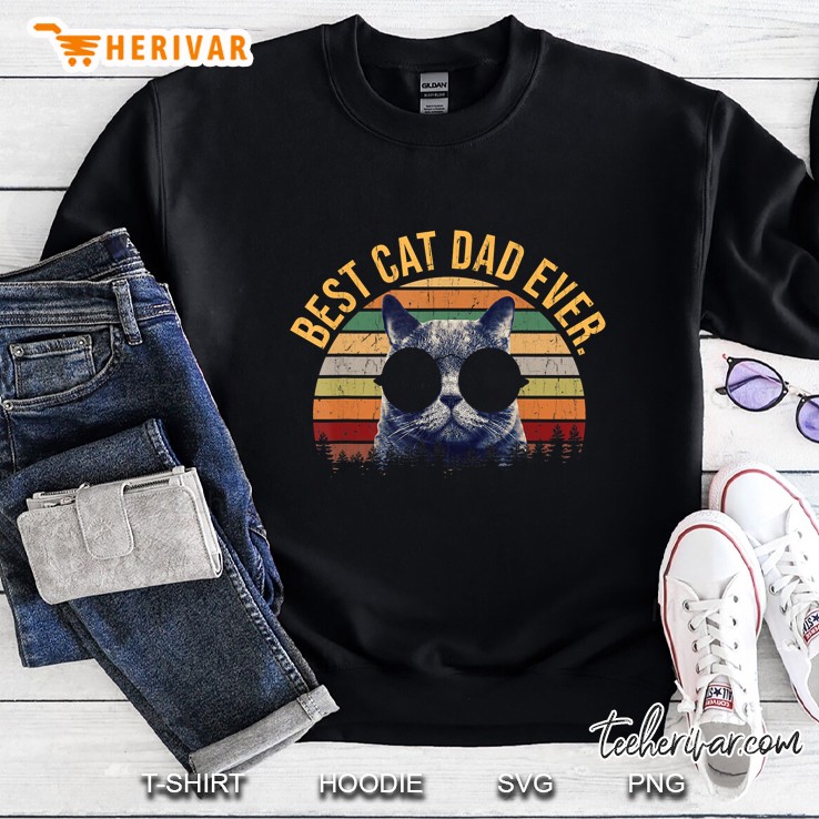 Best Cat Dad Ever Cool Cats Lovers Daddy Fathers Day Gifts Sweatshirt
