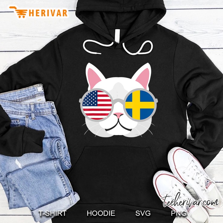 Funny Swedish American Flag Sweden Sverige Gift Hoodie