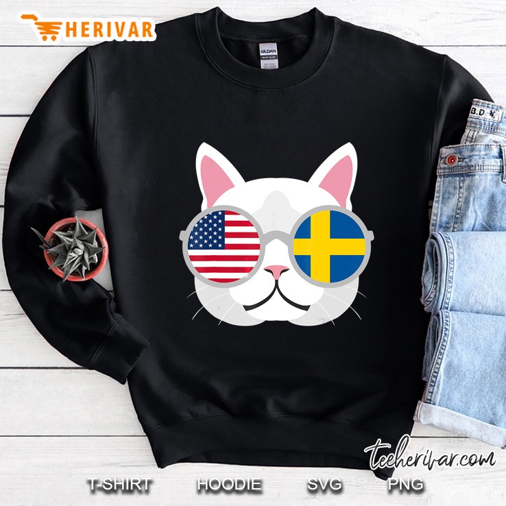 Funny Swedish American Flag Sweden Sverige Gift Sweatshirt