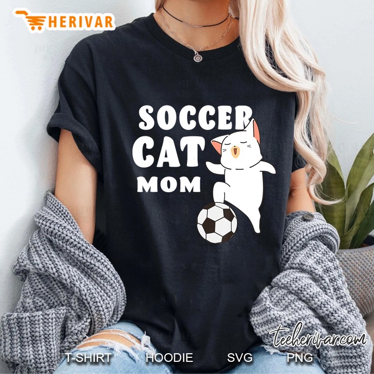 Soccer Cat Mom Cat Playing Soccer Ladies Tee