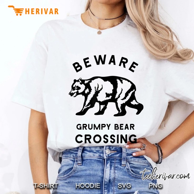 Beware Grumpy Bear Crossing Dad Ladies Tee
