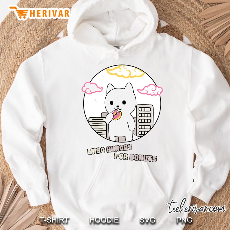 Monster Cat Kitty Anime Pun Yummy Donut Hoodie