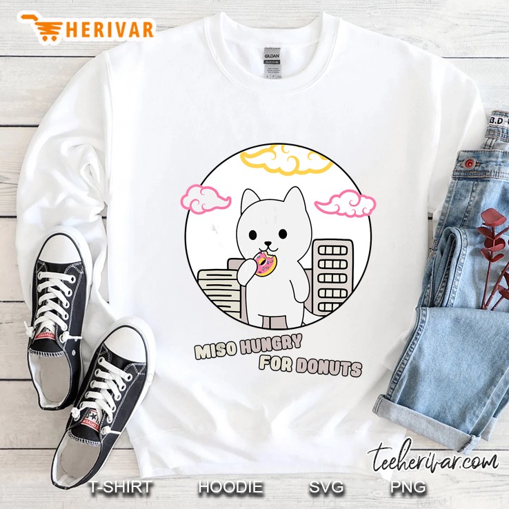 Monster Cat Kitty Anime Pun Yummy Donut Sweatshirt