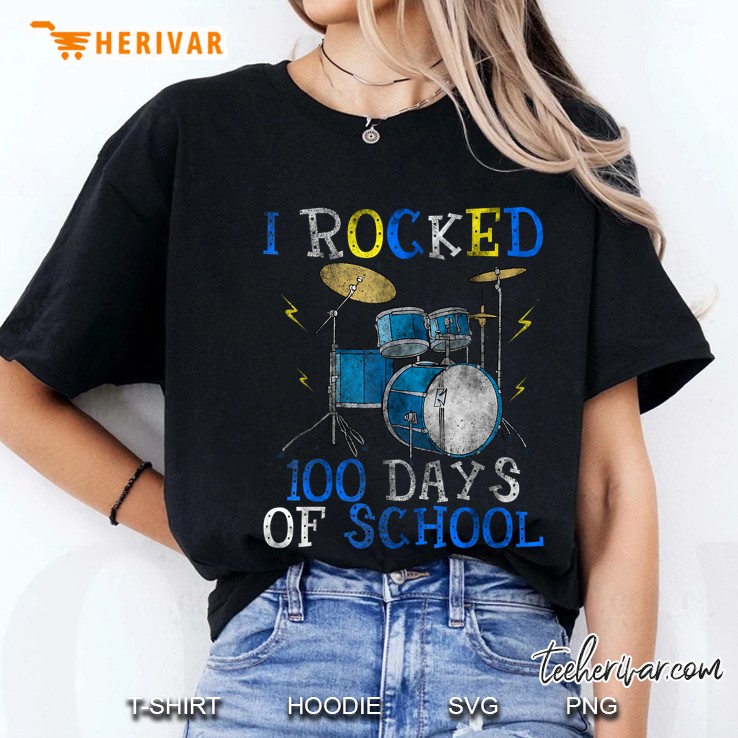 100Th Day Of School Happy 100 Days Drum Kit Music Ladies Tee