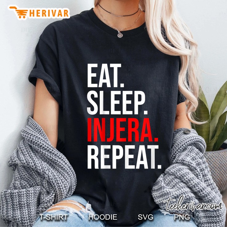 Eat Sleep Injera Repeat Habesha Ethiopian Gift Idea Ladies Tee