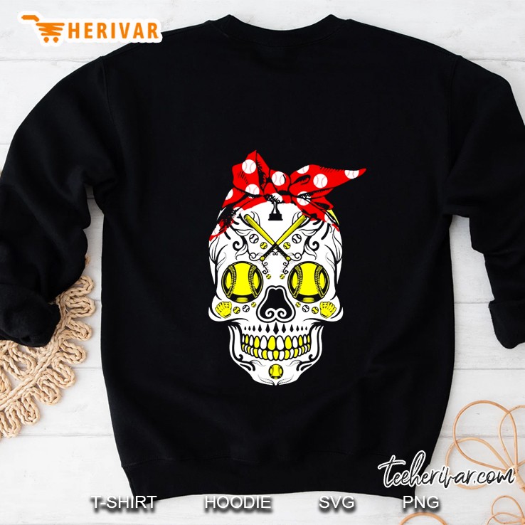 Softball Baseball Bandana Sugar Skull Version Sweatshirt