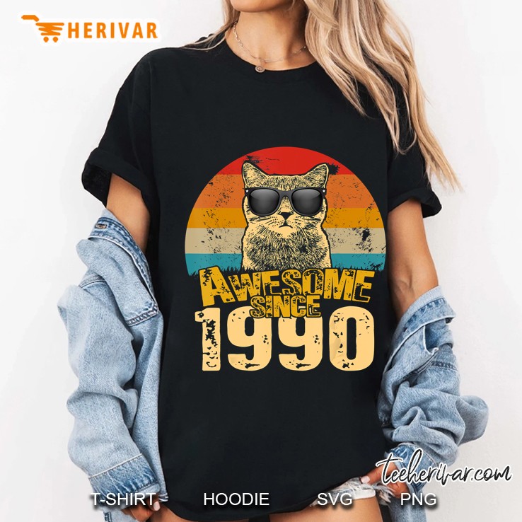 Awesome Since 1990 Cat Lover Ladies Tee