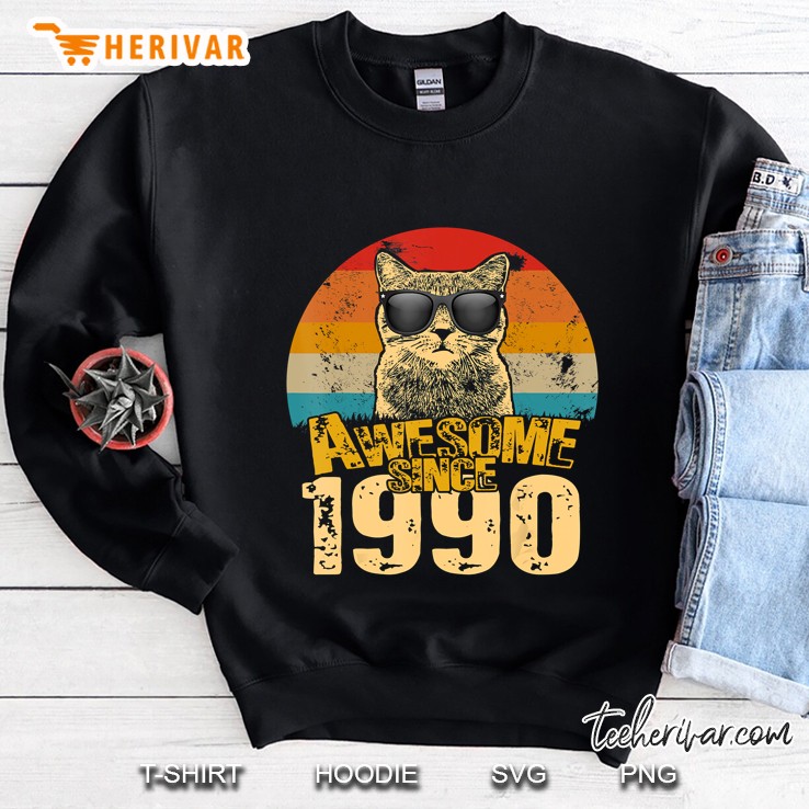 Awesome Since 1990 Cat Lover Sweatshirt