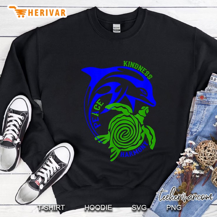 Kindness Peace Harmony Dolphin & Turtle Sweatshirt
