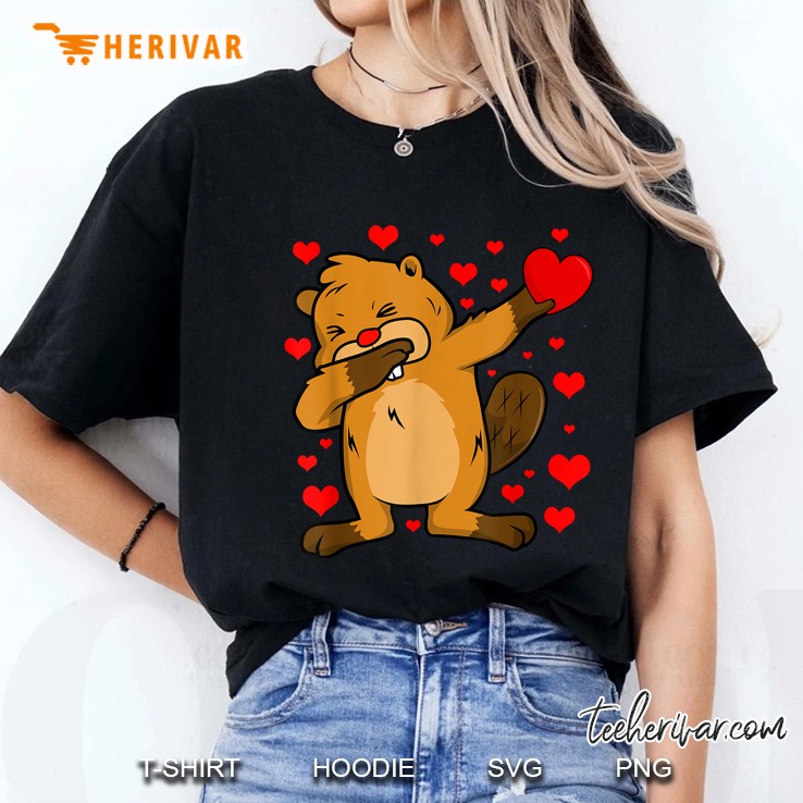 Beaver Dabbing Heart Love Rain Valentine