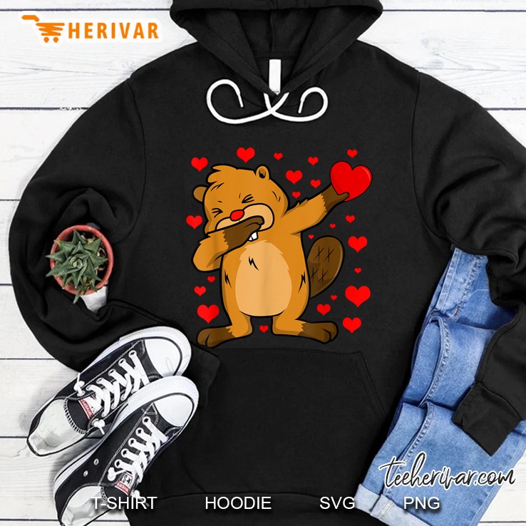Beaver Dabbing Heart Love Rain Valentine