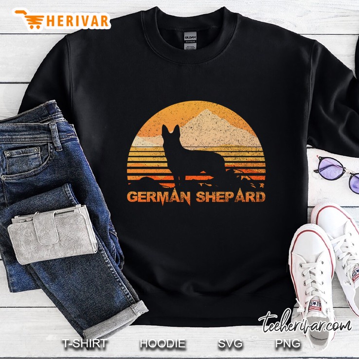 German Shepard Silhouette Vintage Retro Version Sweatshirt