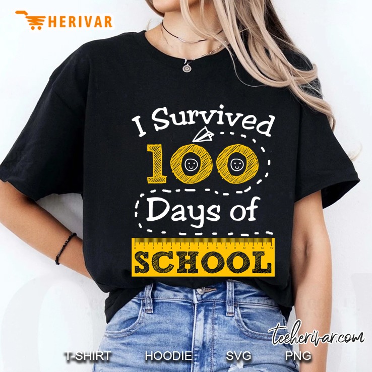 I Survived 100 Days Of School Ladies Tee