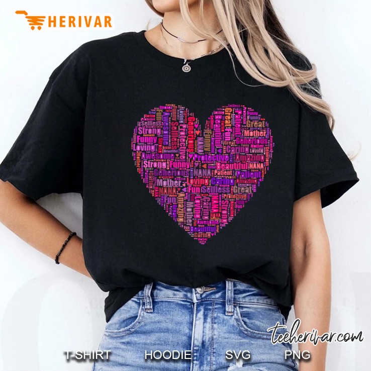Nana Heart Words Love Ladies Tee