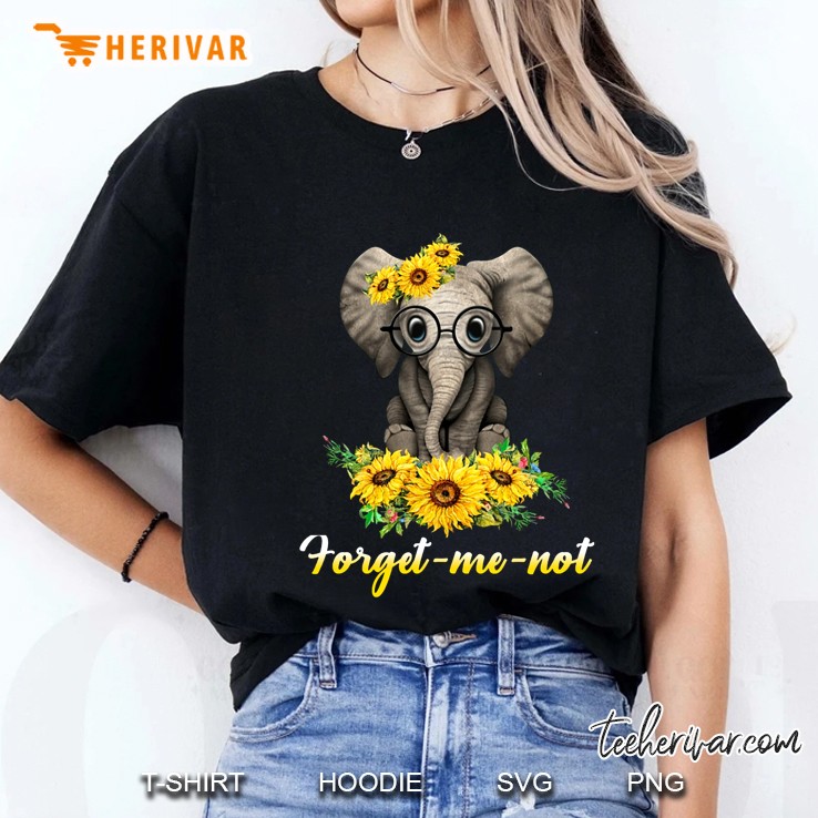 Forget Me Not Sunflower Elephant Version Ladies Tee