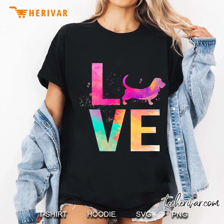 Colorful Basset Hound Dog Mom Gifts Basset Hound Ladies Tee