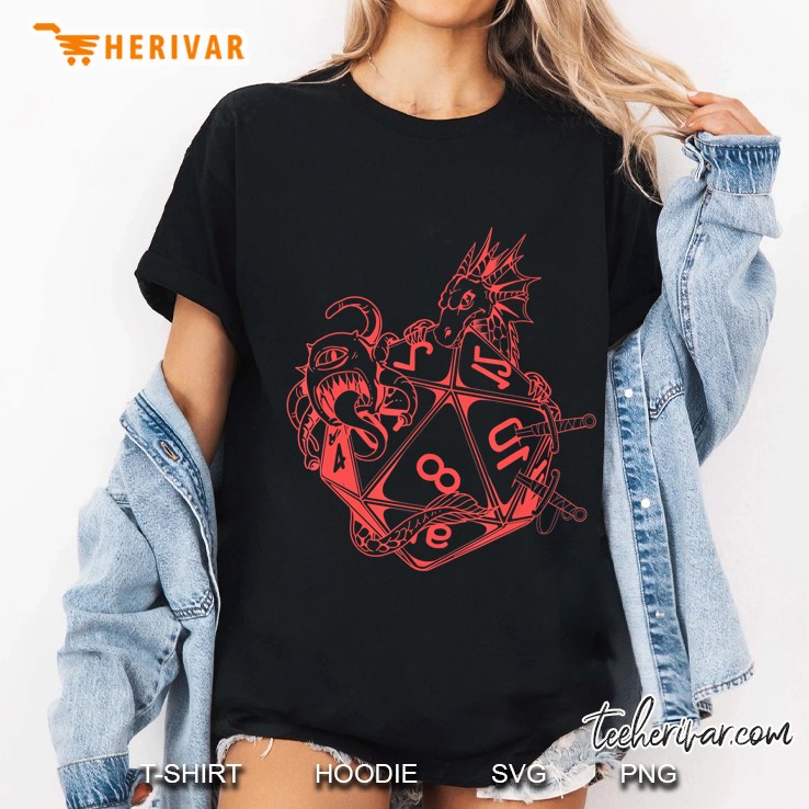 Dm Tabletop Gaming Gif Vintage Dragons D20 Dice Art Ladies Tee