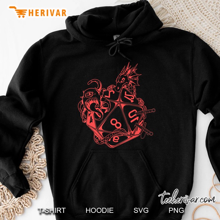 Dm Tabletop Gaming Gif Vintage Dragons D20 Dice Art Hoodie