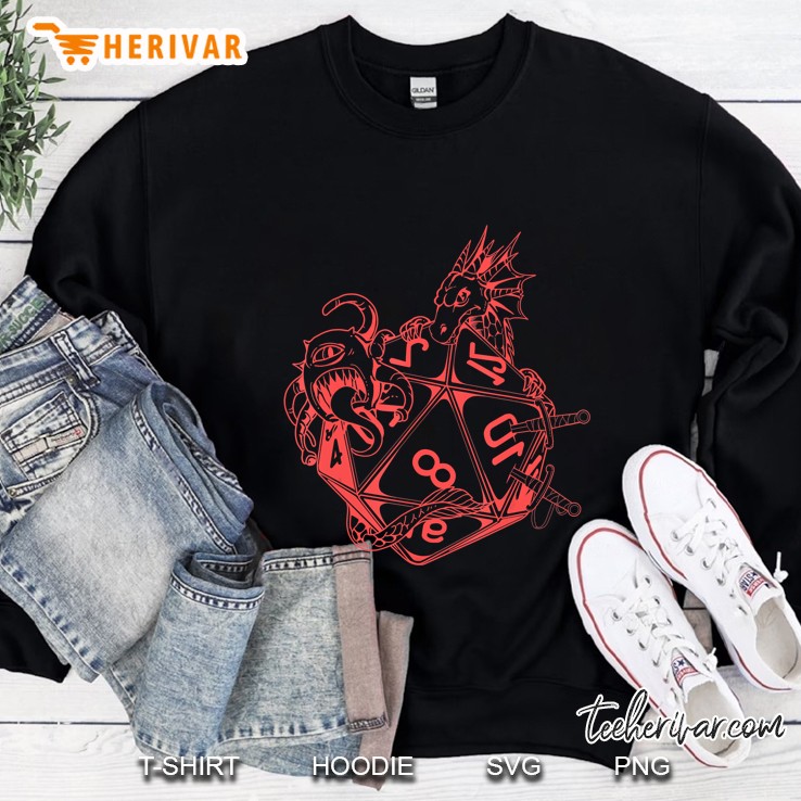 Dm Tabletop Gaming Gif Vintage Dragons D20 Dice Art Sweatshirt