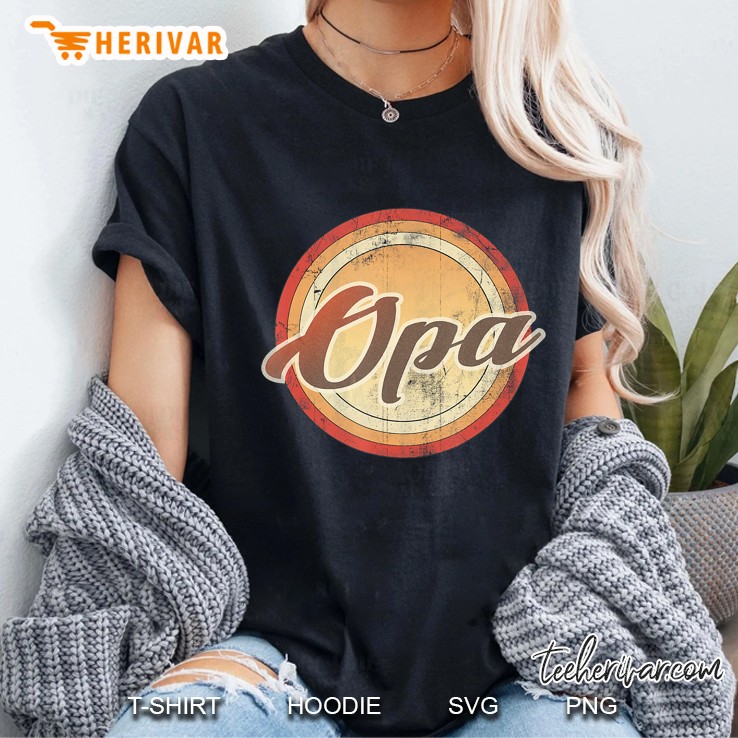 Graphic 365 Opa Vintage Retro Fathers Day Funny Men Gift Ladies Tee