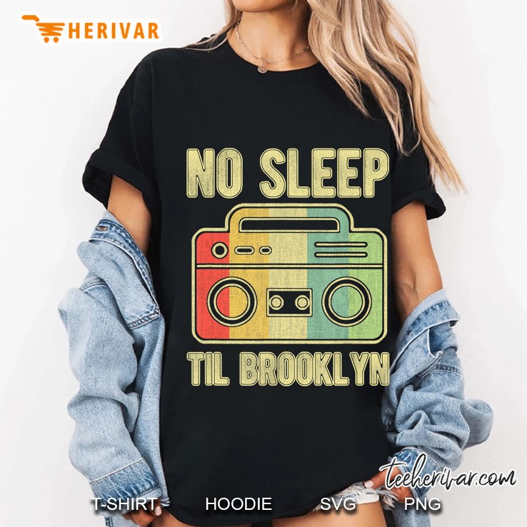 No Sleep Til Brooklyn Old School Portable Stereo Ladies Tee