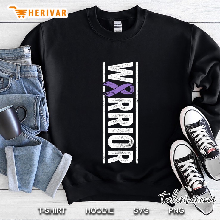 Pancreatic Cancer Warrior - Sideways Cancer Awareness Ribbon Sweatshirt
