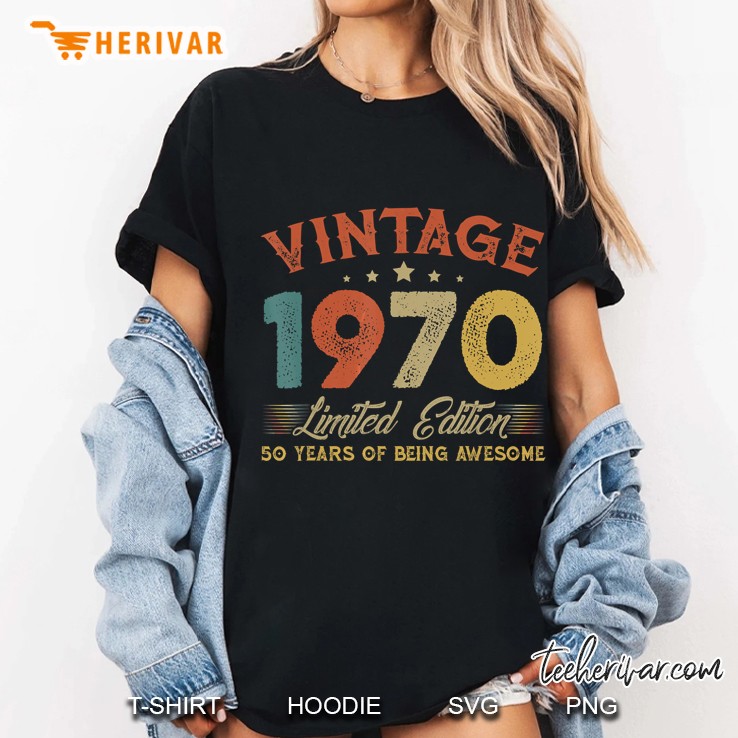 Vintage 1970 Clothes 50 Years Old Retro 50Th Birthday Gifts Ladies Tee