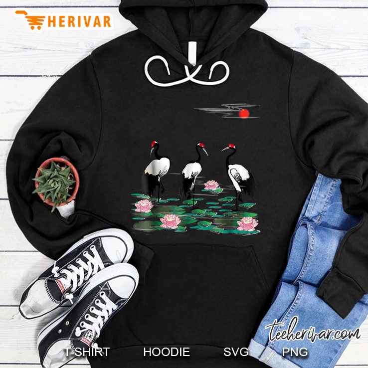 Beautiful Bird Snow Crane Chinese Painting Shan Shui Hoodie
