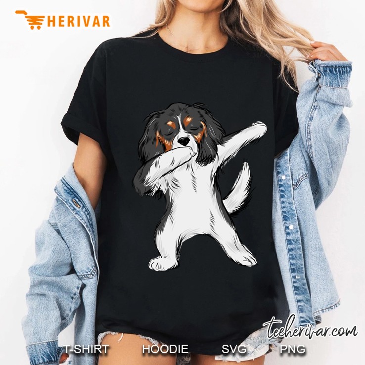 Dabbing Cavalier King Charles Spaniel Dog Ladies Tee