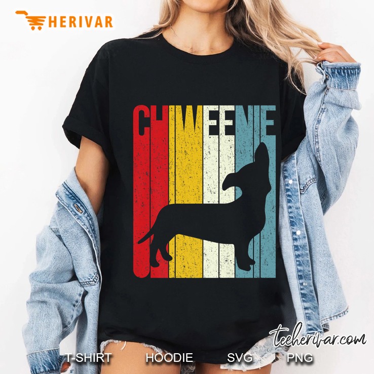 Chiweenie Silhouette Vintage Version Ladies Tee