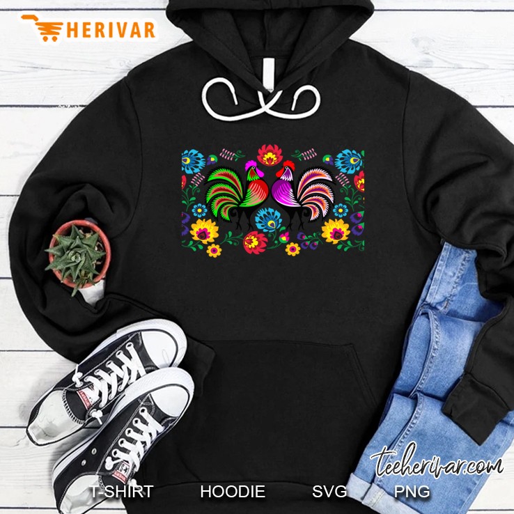 Summer Kauai Rooster Colorful Folk Art Hoodie Hoodie