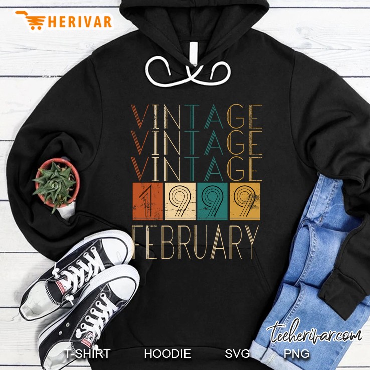 Vintage Distressed Retro February 1999 Hoodie Sweatshirts Hoodie