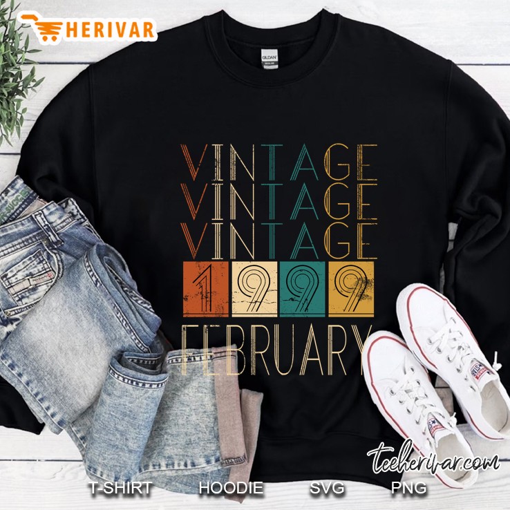 Vintage Distressed Retro February 1999 Hoodie Sweatshirts Sweatshirt