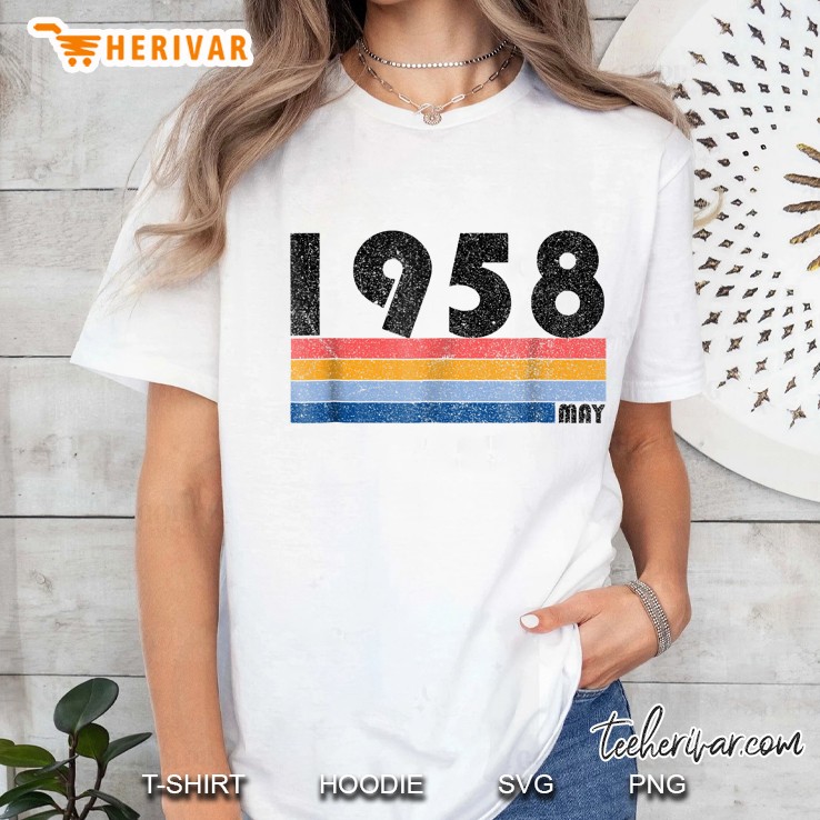 60Th Birthday Gift Retro Born In May Of 1958 Ladies Tee