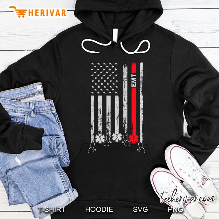 EMT Emergency Medical Technician American Flag Version Hoodie