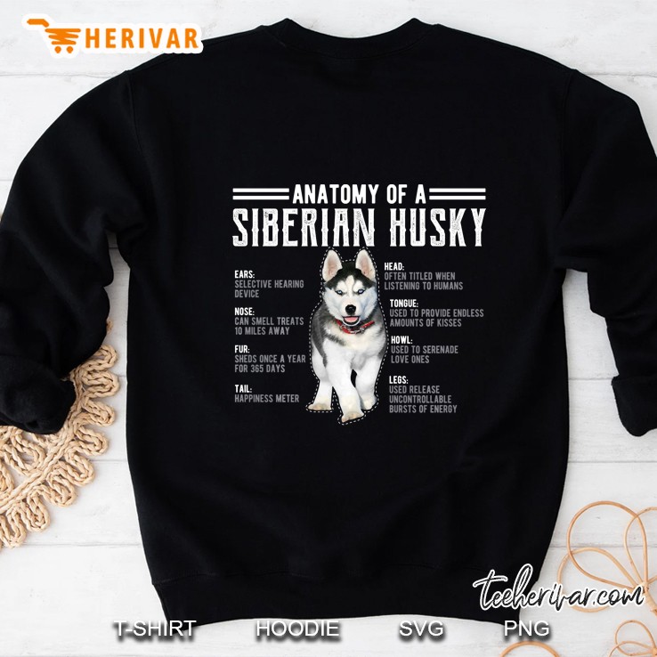 Anatomy Of A Siberian Husky Version Sweatshirt