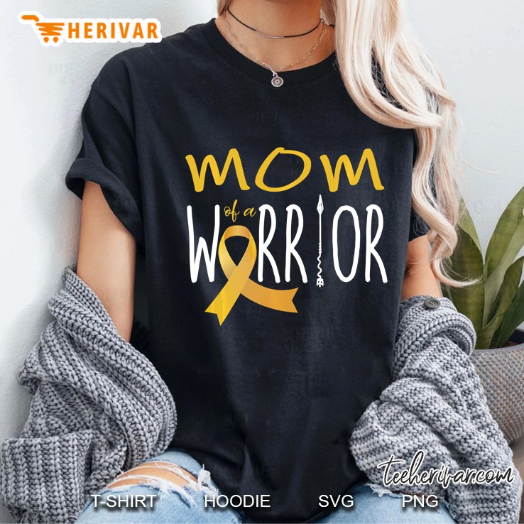 Childhood Cancer Awareness Mom Of A Warrior Ladies Tee