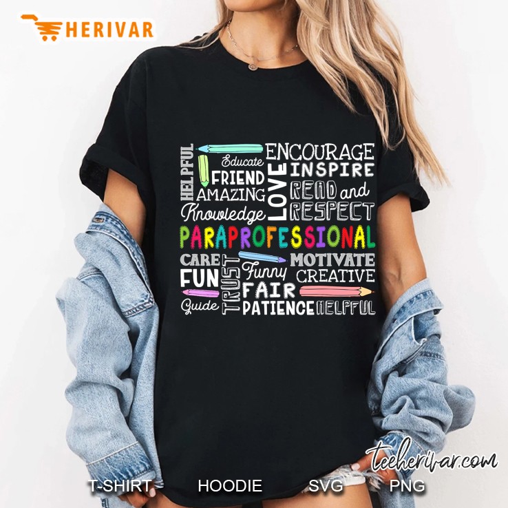 Paraprofessional Word Cloud Gift Paraprofessional Ladies Tee