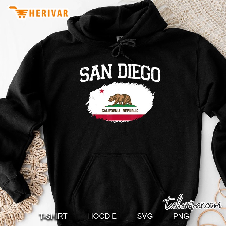 San Diego Ca California Flag Vintage Usa Sports Men Women Hoodie